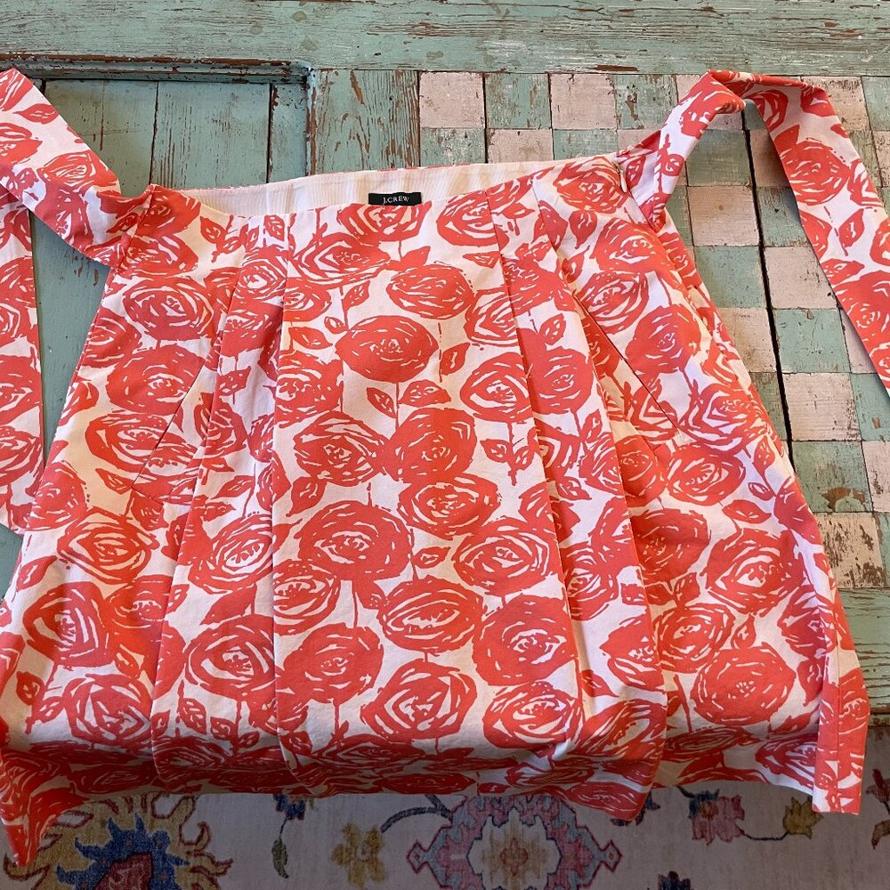 J. Crew A-line Orange Flowered Skirt
